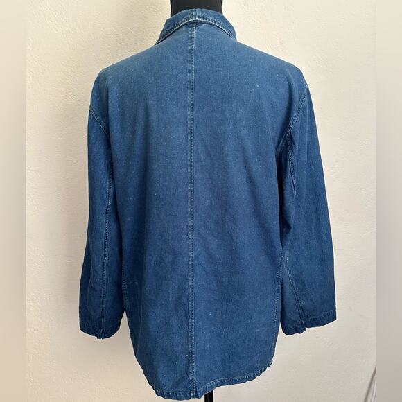 Vintage Shanghai Blue Workers Jacket size US 8-10 Cotton Pockets L’anticher - Picture 8 of 9